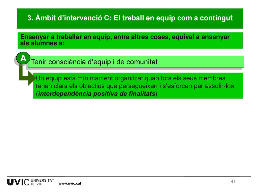 3. Àmbit d’intervenció C: El treball en equip com a contingut