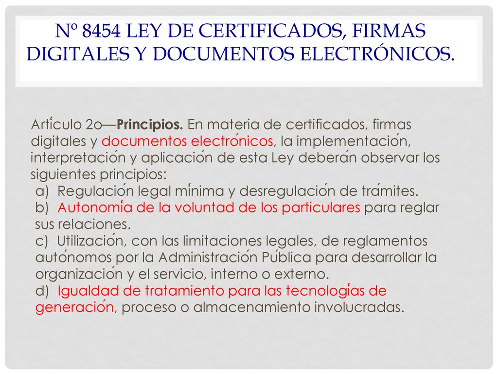 Nº 8454 Ley de Certificados, firmas digitales y documentos electrónicos.