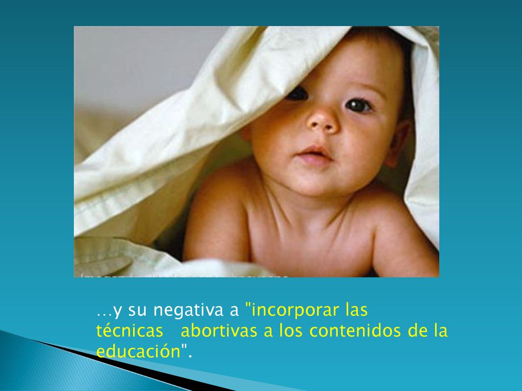 …y su negativa a incorporar las técnicas abortivas a los contenidos de la educación .