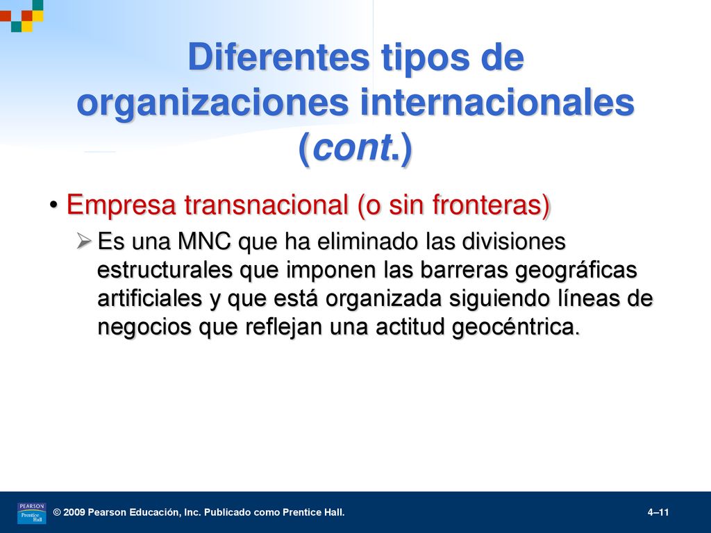 Diferentes tipos de organizaciones internacionales (cont.)