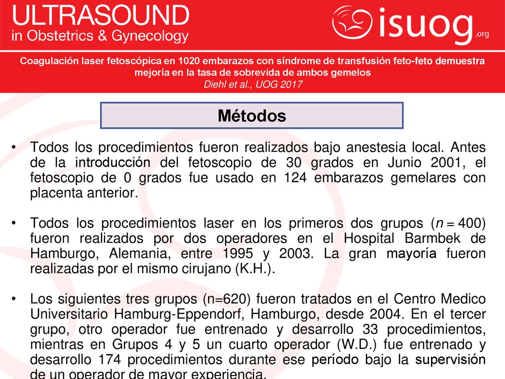 Coagulación laser fetoscópica en 1020 embarazos con síndrome de transfusión feto-feto demuestra mejoría en la tasa de sobrevida de ambos gemelos