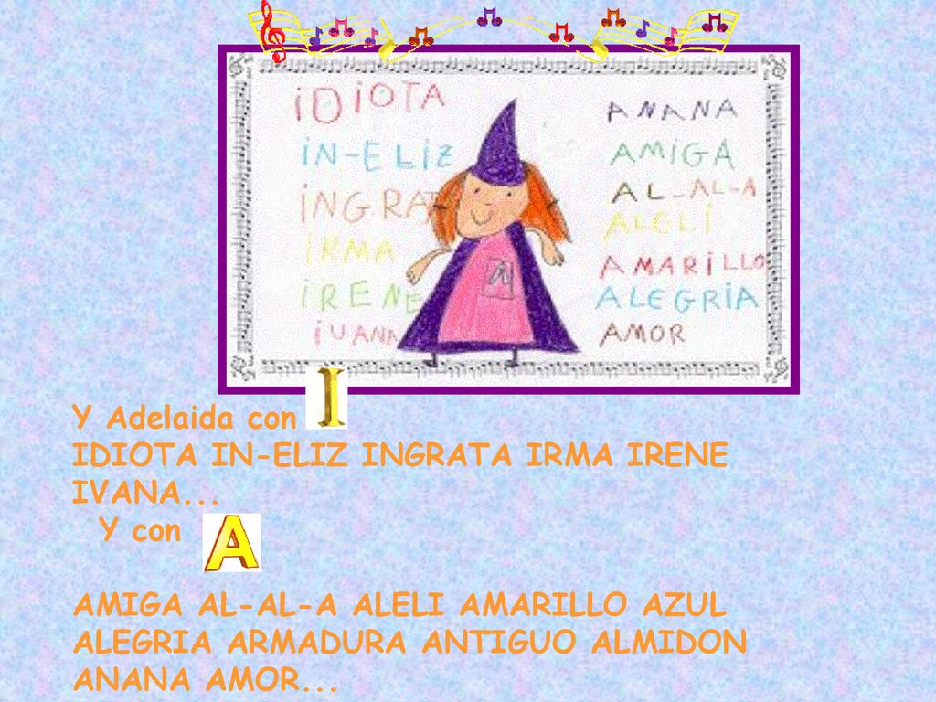 Y Adelaida con IDIOTA IN-ELIZ INGRATA IRMA IRENE IVANA... Y con.