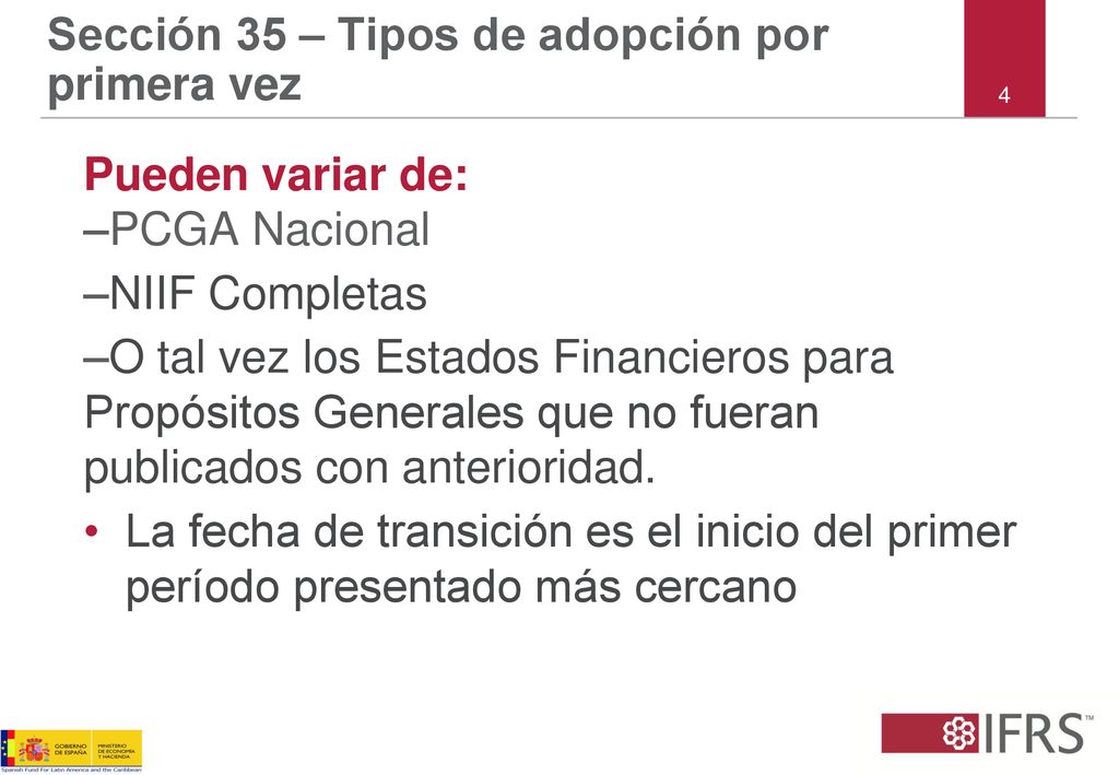 Sección 35 – Tipos de adopción por primera vez
