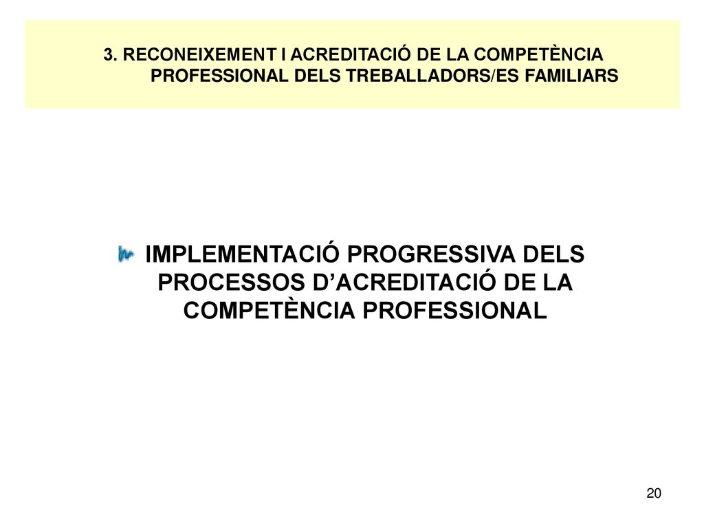 3. RECONEIXEMENT I ACREDITACIÓ DE LA COMPETÈNCIA PROFESSIONAL DELS TREBALLADORS/ES FAMILIARS