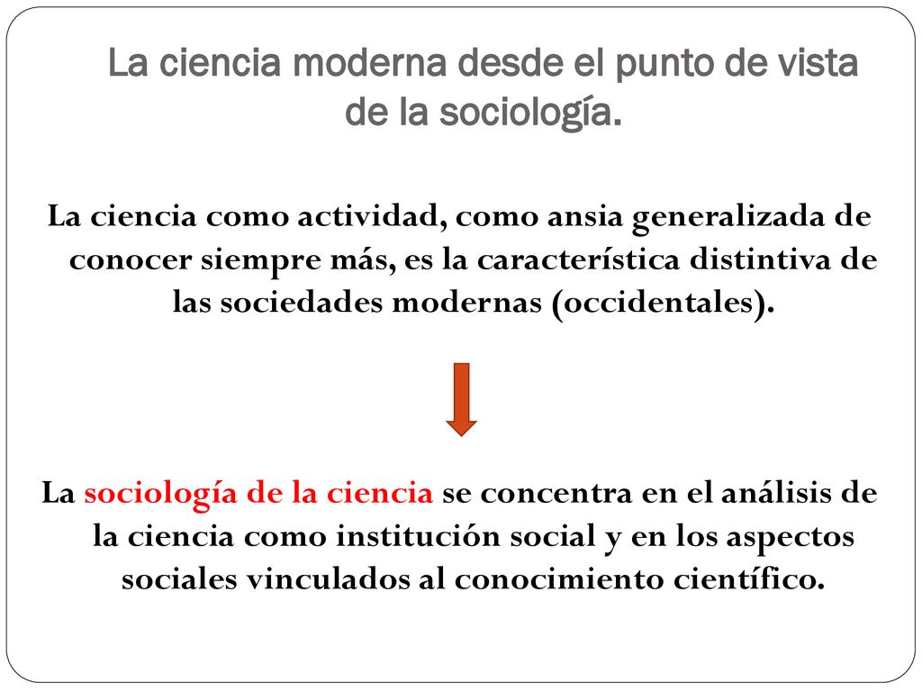 La ciencia moderna desde el punto de vista de la sociología.