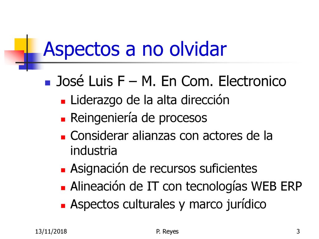 Aspectos a no olvidar José Luis F – M. En Com. Electronico