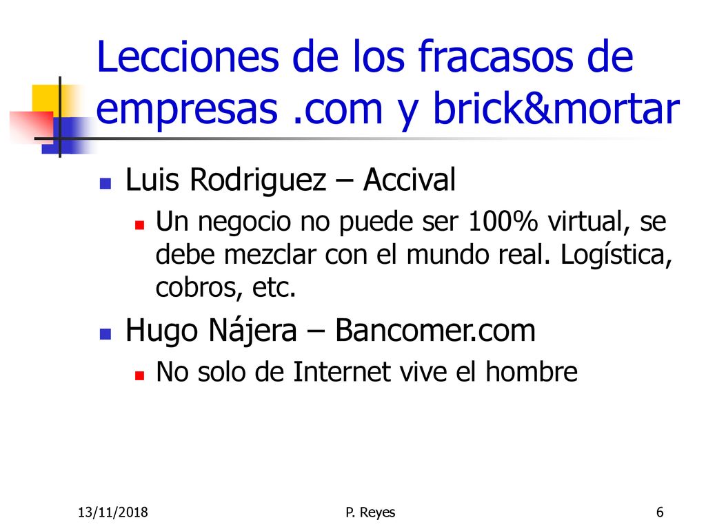 Lecciones de los fracasos de empresas .com y brick&mortar