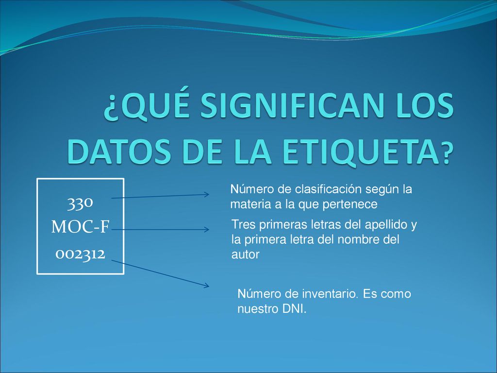 ¿QUÉ SIGNIFICAN LOS DATOS DE LA ETIQUETA