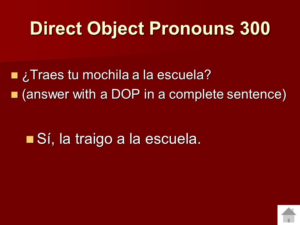 Direct Object Pronouns 300