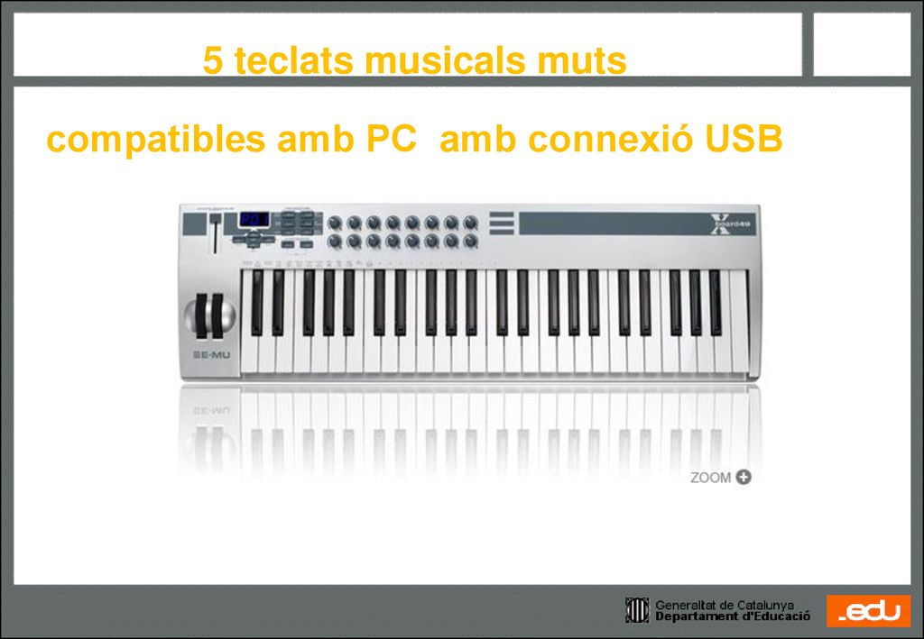 5 teclats musicals muts compatibles amb PC amb connexió USB