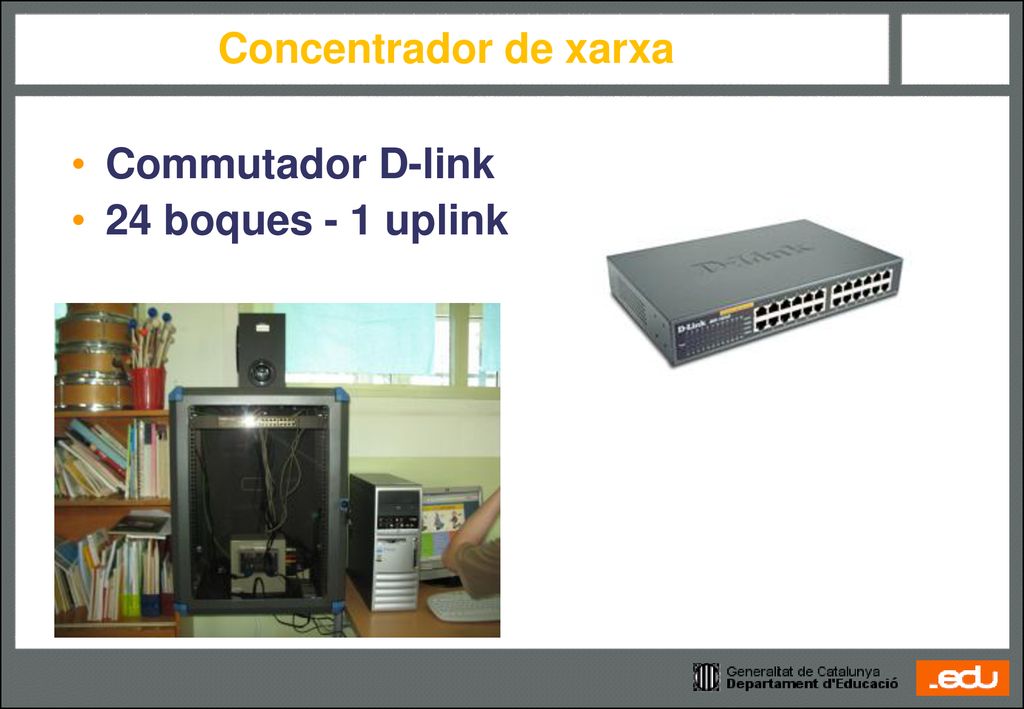 Concentrador de xarxa Commutador D-link 24 boques - 1 uplink
