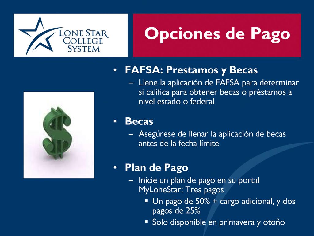Opciones de Pago FAFSA: Prestamos y Becas Becas Plan de Pago