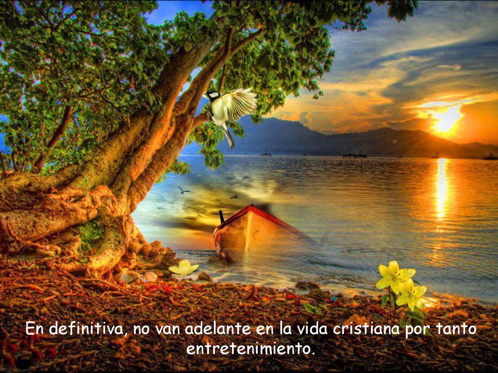 En definitiva, no van adelante en la vida cristiana por tanto entretenimiento.