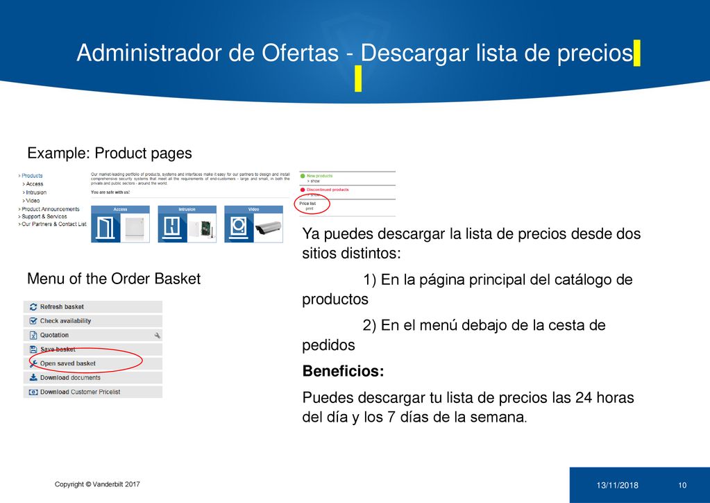 Administrador de Ofertas - Descargar lista de precios