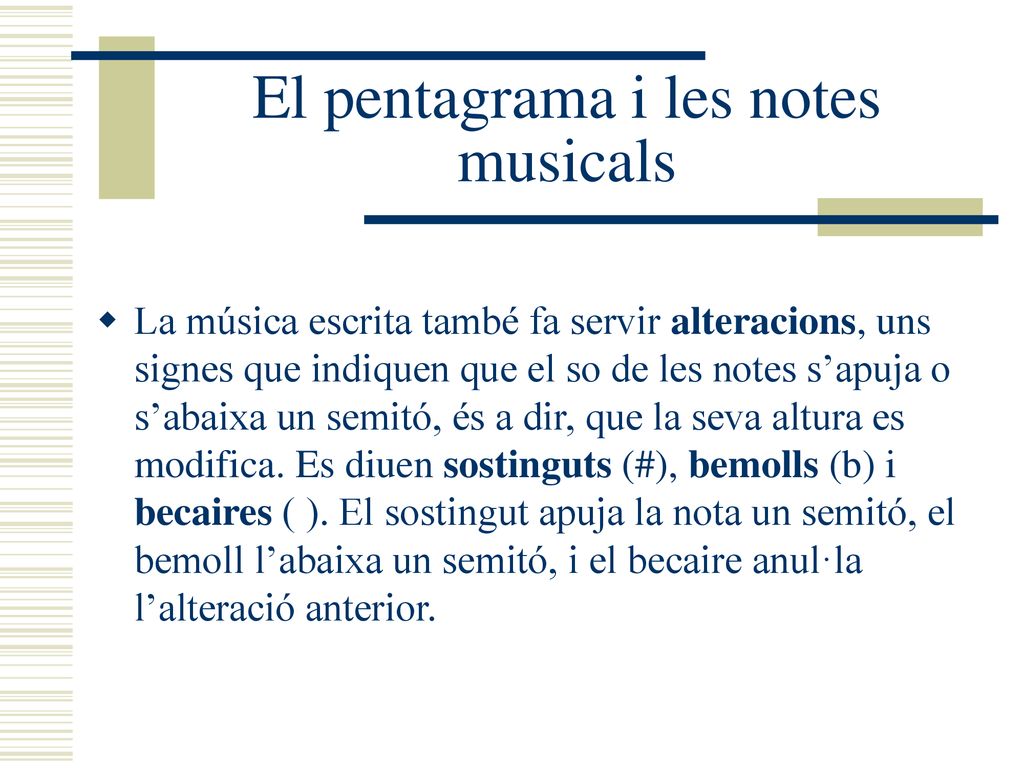El pentagrama i les notes musicals