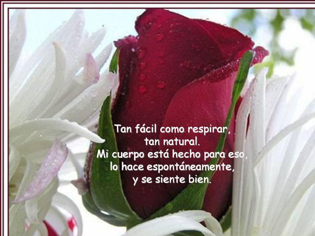Tan fácil como respirar, tan natural. Mi cuerpo está hecho para eso,