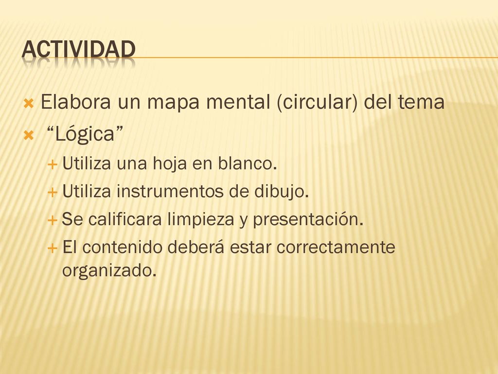 actividad Elabora un mapa mental (circular) del tema Lógica