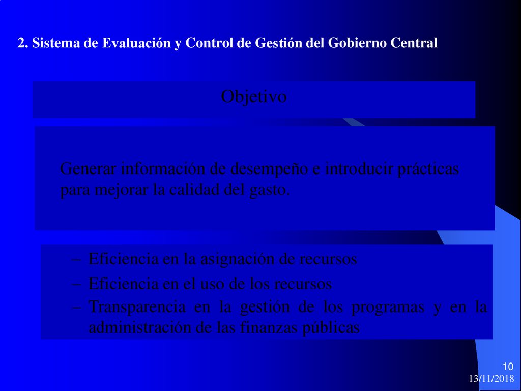 2. Sistema de Evaluación y Control de Gestión del Gobierno Central