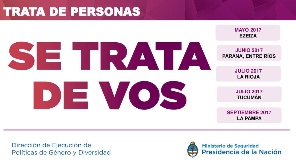 TRATA DE PERSONAS MAYO 2017 EZEIZA JUNIO 2017 PARANA, ENTRE RÍOS