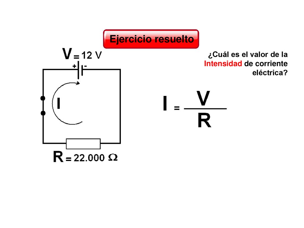 ¿Cuál es el valor de la Intensidad de corriente eléctrica