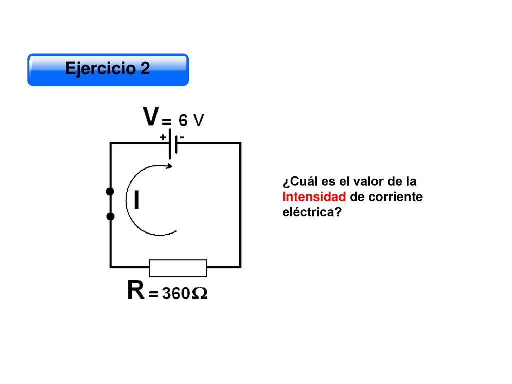 ¿Cuál es el valor de la Intensidad de corriente eléctrica