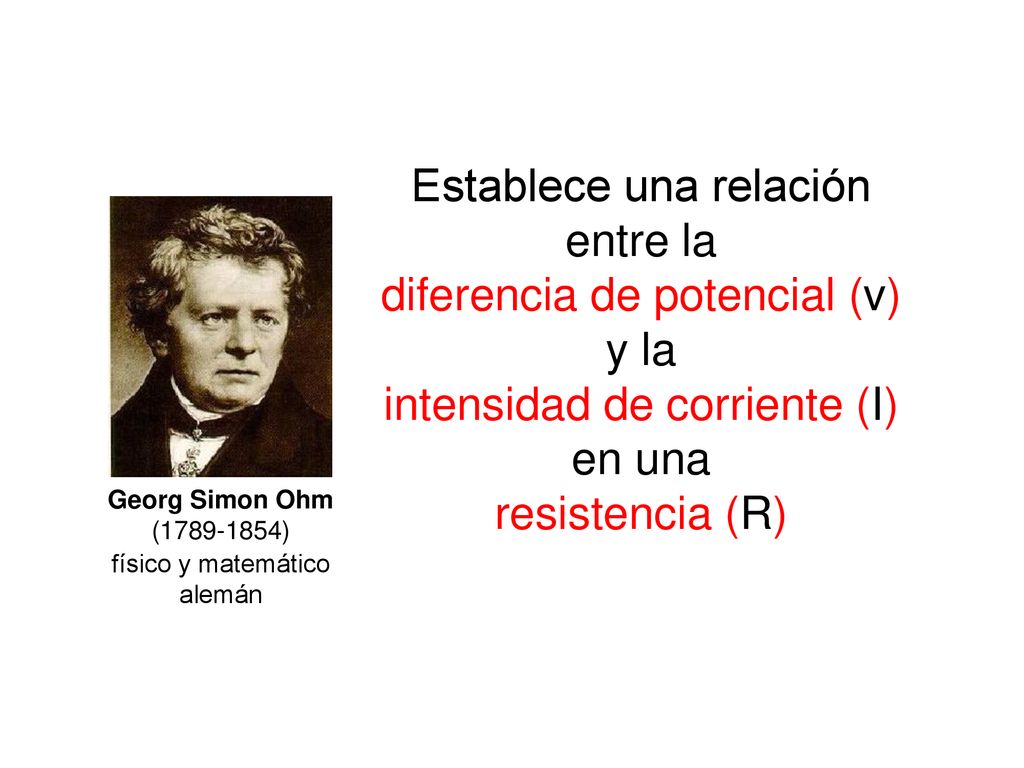 Establece una relación entre la diferencia de potencial (v) y la