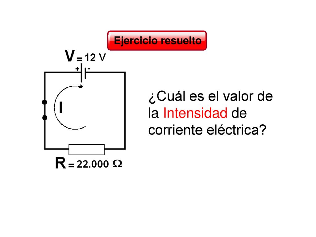 ¿Cuál es el valor de la Intensidad de corriente eléctrica