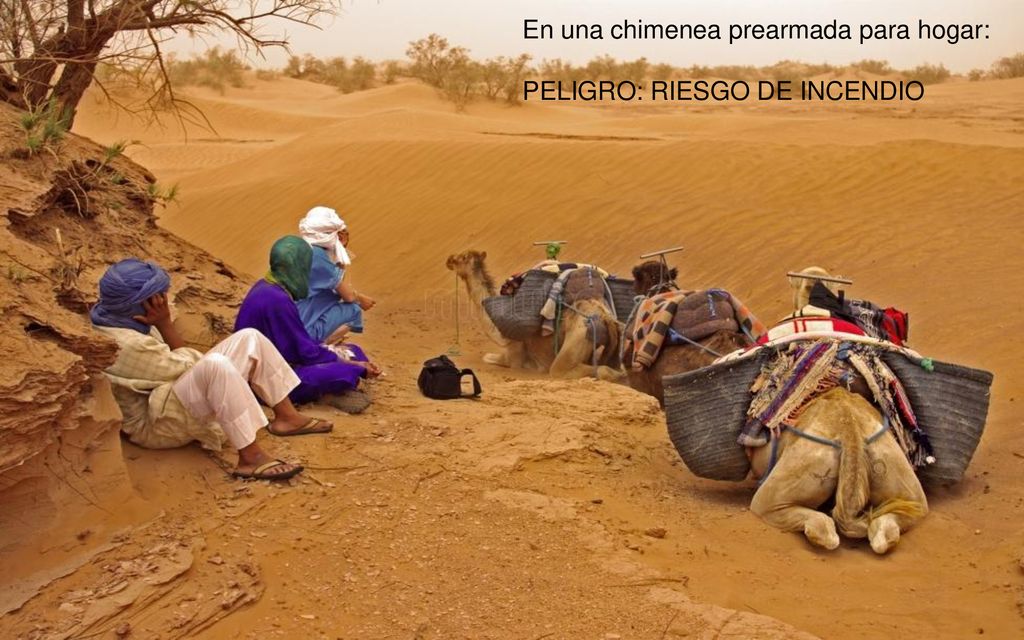 En una chimenea prearmada para hogar: PELIGRO: RIESGO DE INCENDIO