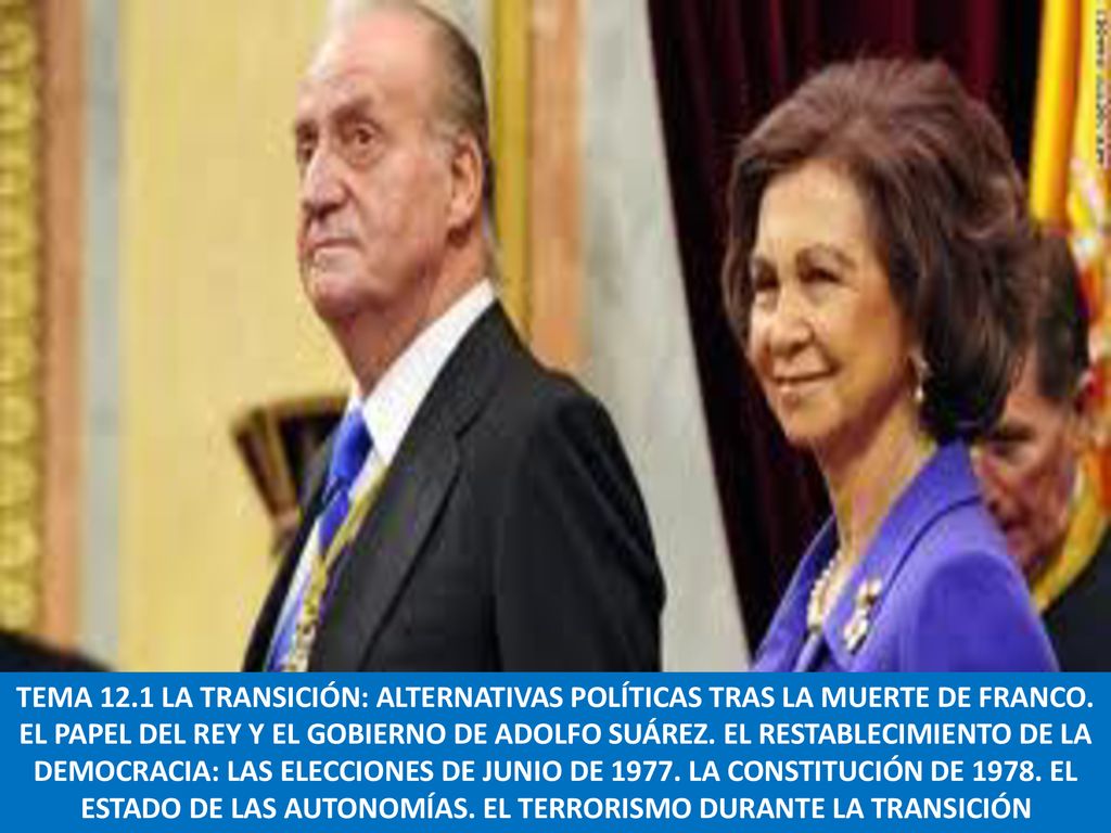TEMA 12.1 LA TRANSICIÓN: ALTERNATIVAS POLÍTICAS TRAS LA MUERTE DE FRANCO.