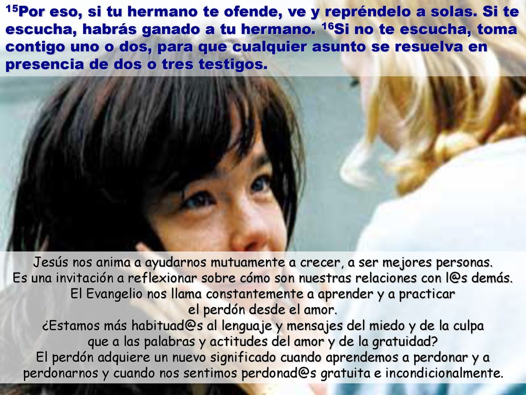 15Por eso, si tu hermano te ofende, ve y repréndelo a solas