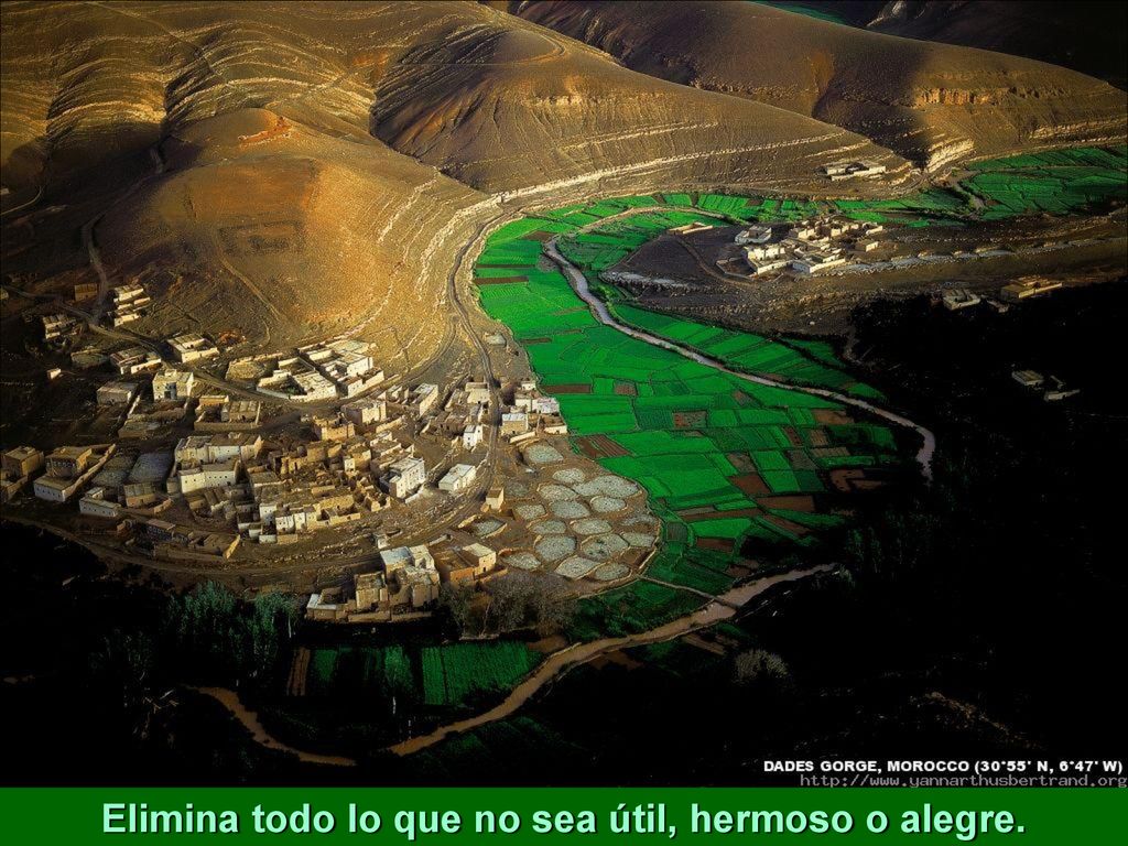 Elimina todo lo que no sea útil, hermoso o alegre.