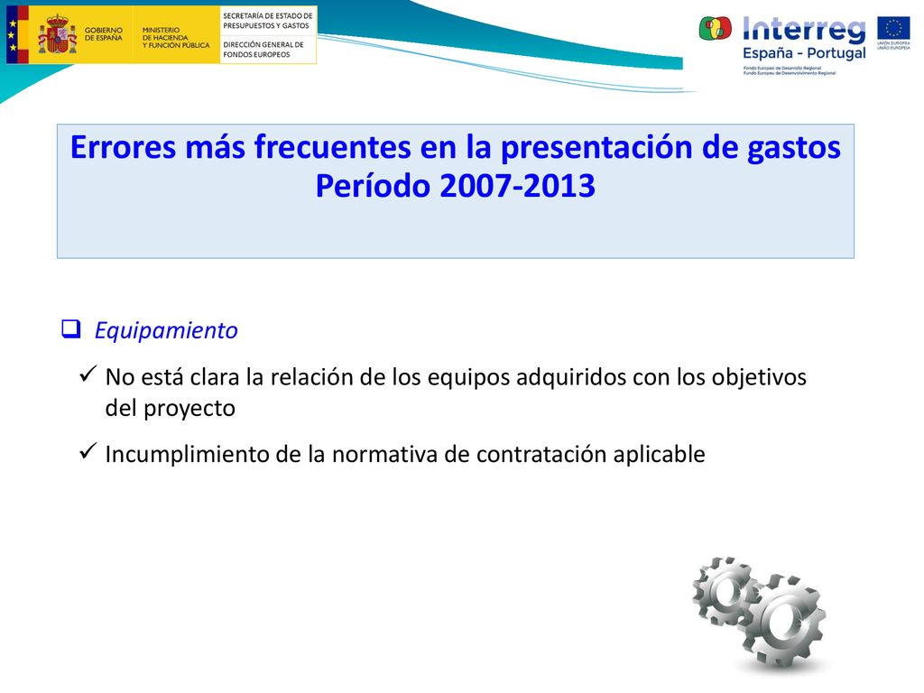 Errores más frecuentes en la presentación de gastos Período