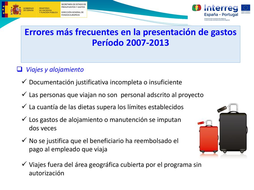 Errores más frecuentes en la presentación de gastos Período