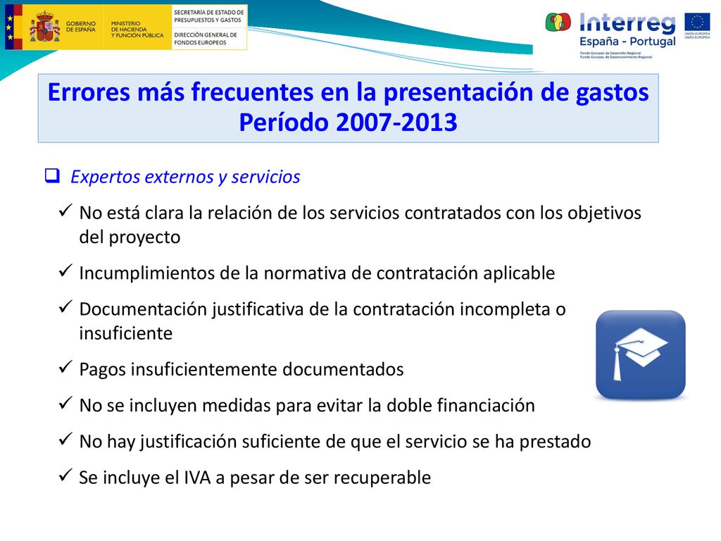 Errores más frecuentes en la presentación de gastos Período
