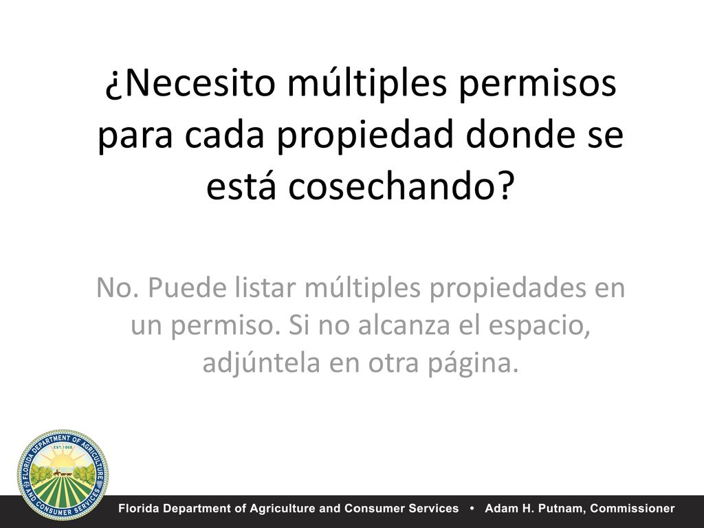 ¿Necesito múltiples permisos para cada propiedad donde se está cosechando