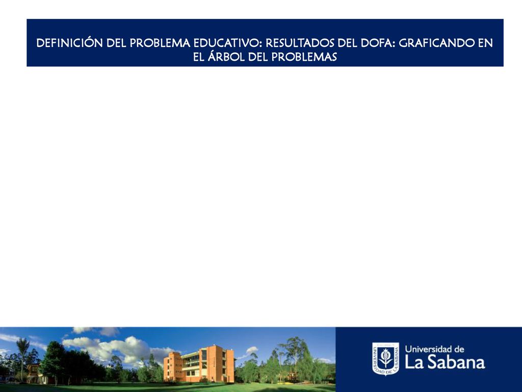 DEFINICIÓN DEL PROBLEMA EDUCATIVO: RESULTADOS DEL DOFA: GRAFICANDO EN EL ÁRBOL DEL PROBLEMAS