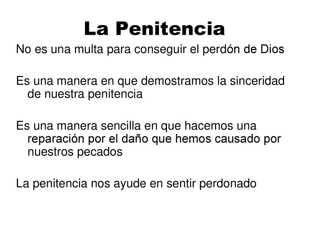 La Penitencia No es una multa para conseguir el perdón de Dios