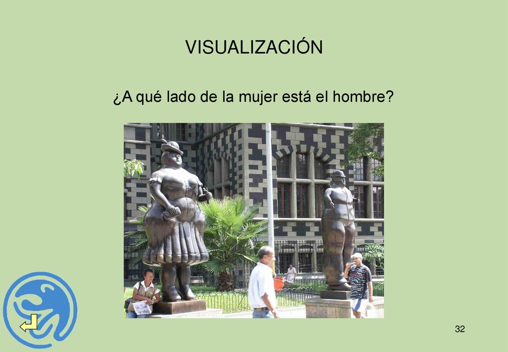 VISUALIZACIÓN ¿A qué lado de la mujer está el hombre