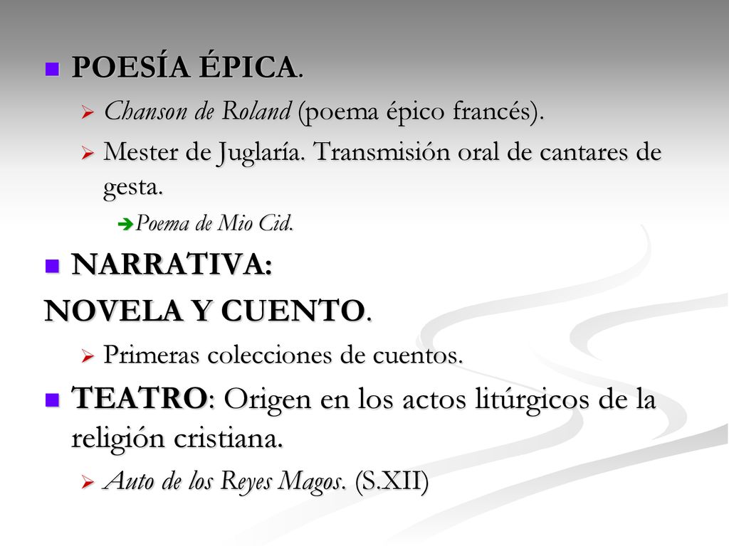 TEATRO: Origen en los actos litúrgicos de la religión cristiana.