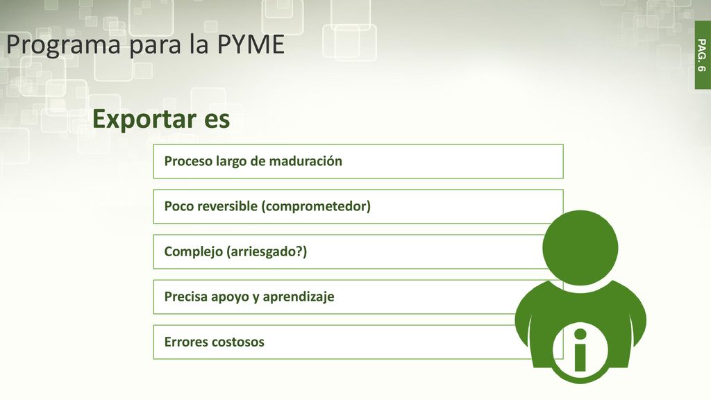 Programa para la PYME Exportar es Proceso largo de maduración