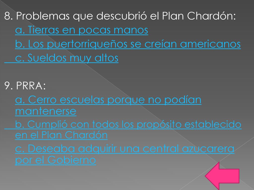 8. Problemas que descubrió el Plan Chardón: a. Tierras en pocas manos