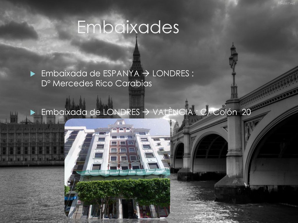 Embaixades Embaixada de ESPANYA  LONDRES : Dº Mercedes Rico Carabias