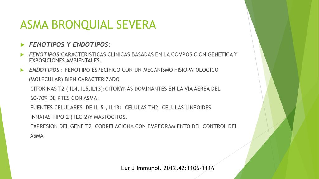 ASMA BRONQUIAL SEVERA FENOTIPOS Y ENDOTIPOS: