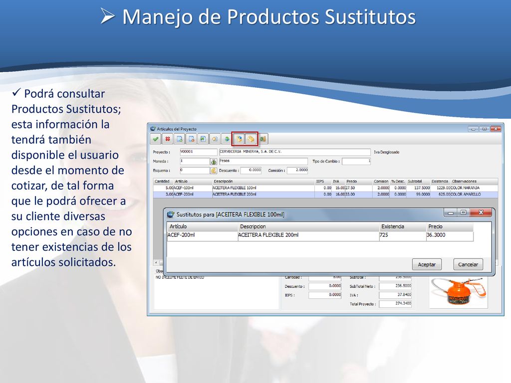 Manejo de Productos Sustitutos