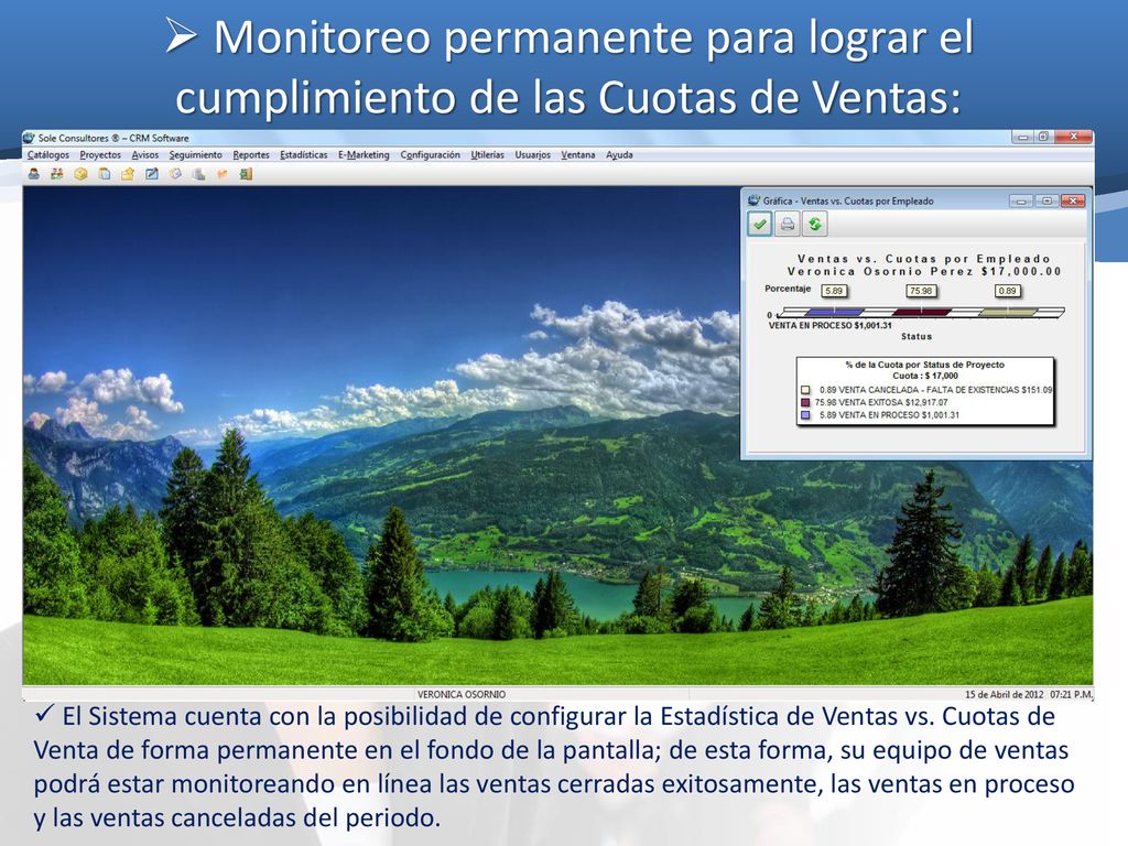 Monitoreo permanente para lograr el cumplimiento de las Cuotas de Ventas: