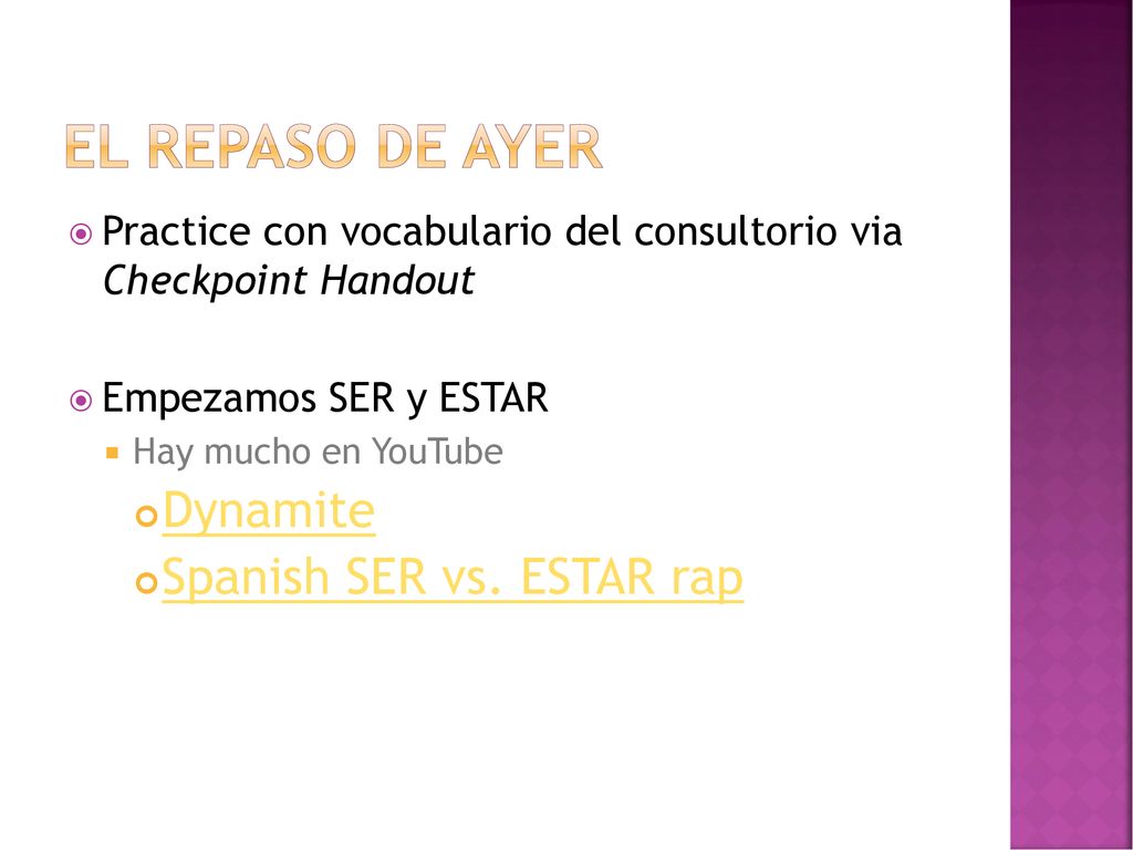 El repaso de ayer Dynamite Spanish SER vs. ESTAR rap