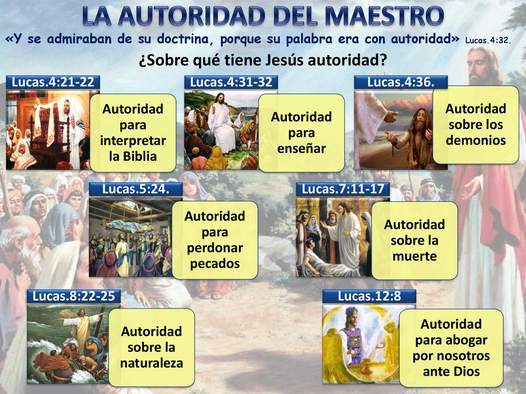 LA AUTORIDAD DEL MAESTRO ¿Sobre qué tiene Jesús autoridad