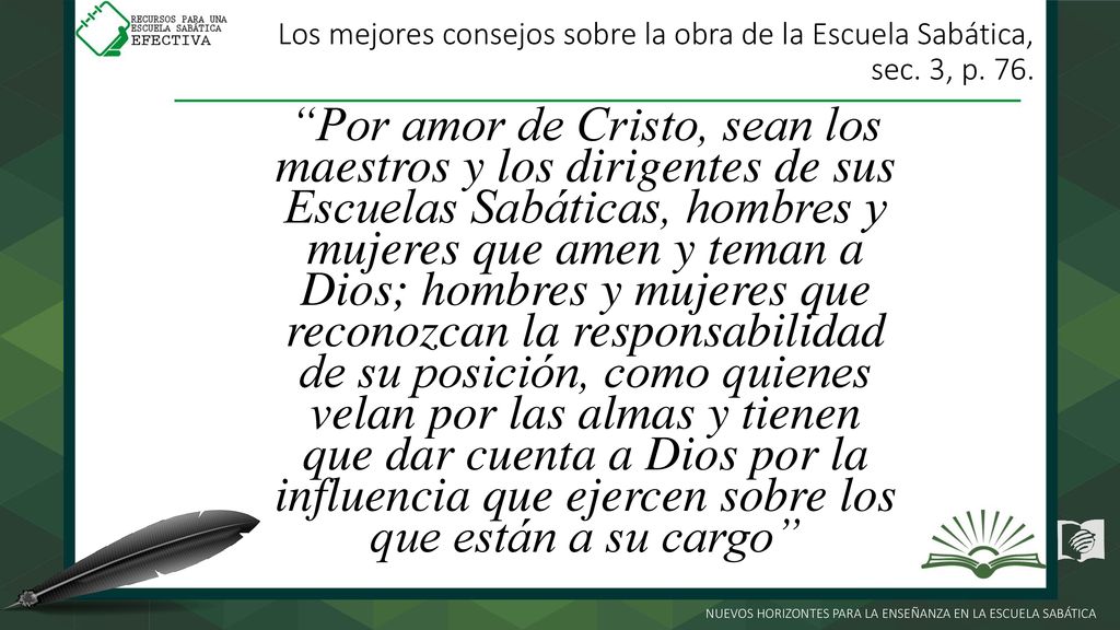 Los mejores consejos sobre la obra de la Escuela Sabática, sec. 3, p