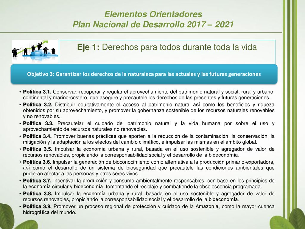 Elementos Orientadores Plan Nacional de Desarrollo 2017 – 2021
