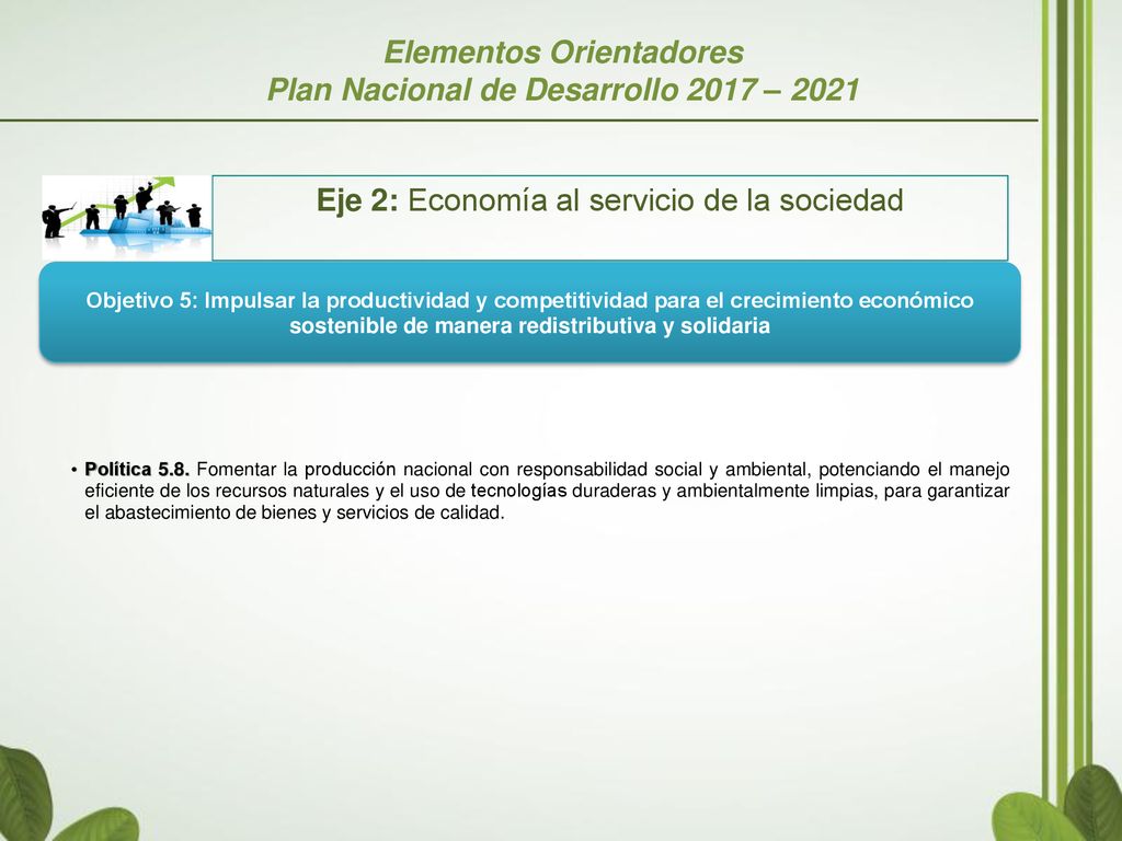 Elementos Orientadores Plan Nacional de Desarrollo 2017 – 2021